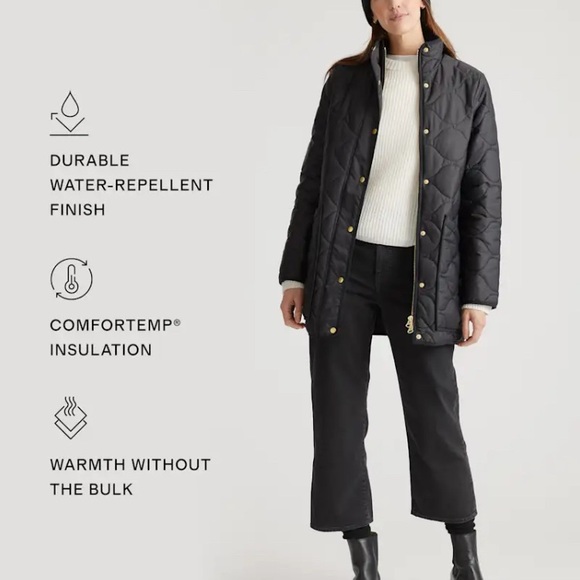 Quince Black Quilted Puffer Jacket Medium - Picture 2 of 7